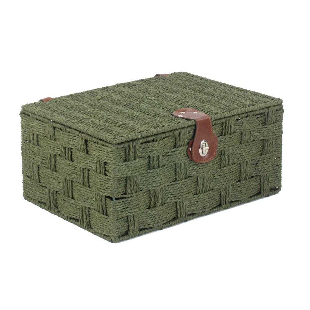 Twisted Green Paper Storage Basket-3