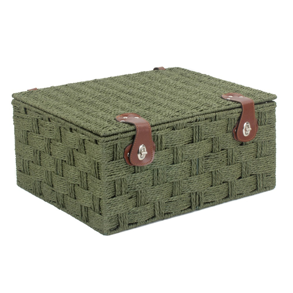 Twisted Green Paper Storage Basket-2