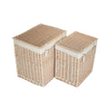 Boutique White Wash Wicker Laundry Basket With Lining