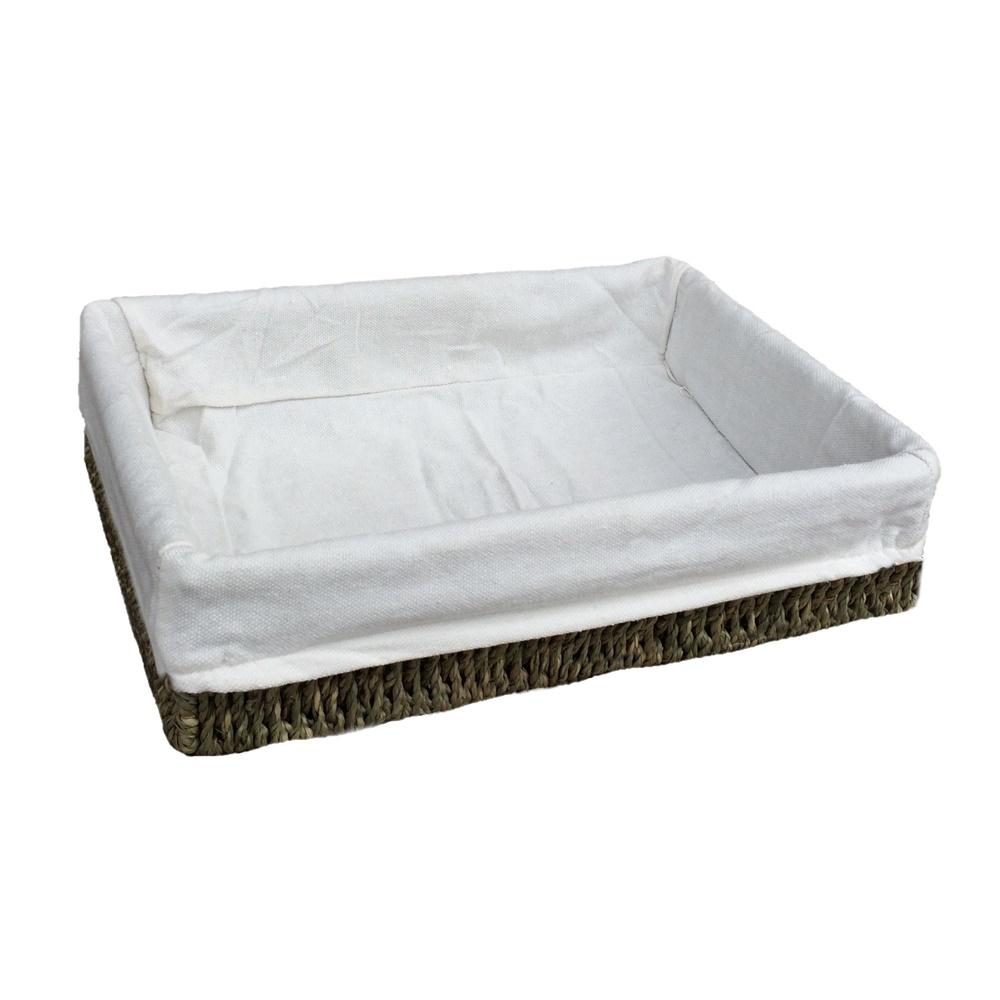 Lined Rectangular Seagrass Serving Tray-1