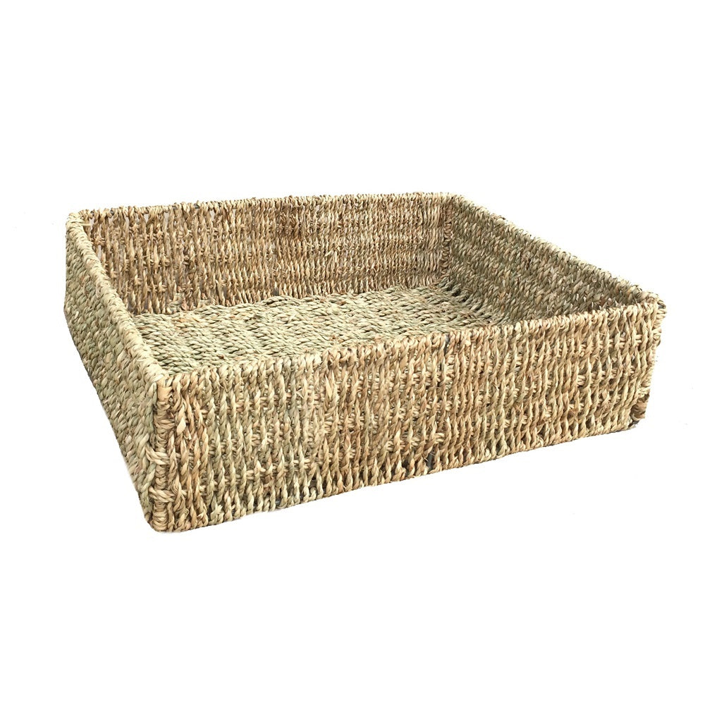 Unlined Rectangular Seagrass Serving Trays-2