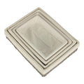 Rectangular Grey Straight-sided White Cotton Linen Paper Rope Trays