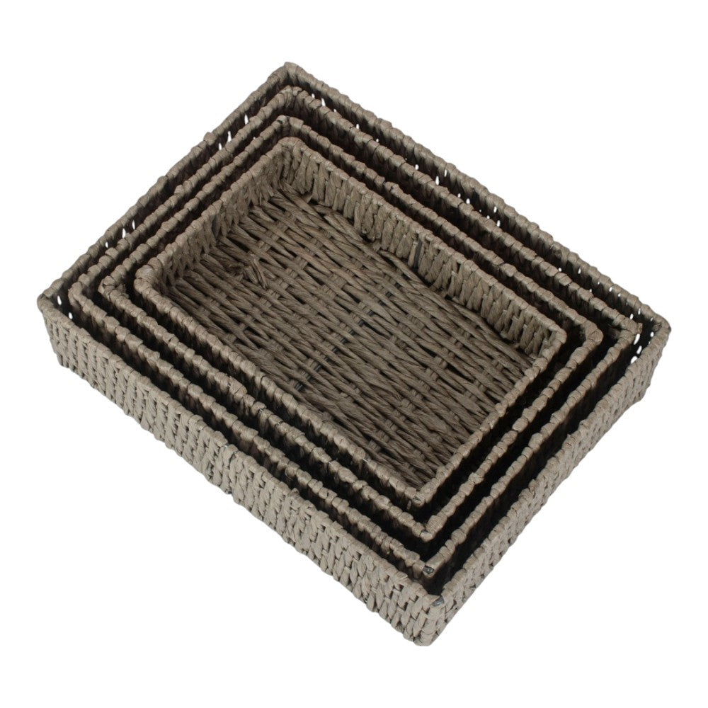 Rectangular Grey Straight-sided Paper Rope Trays-2