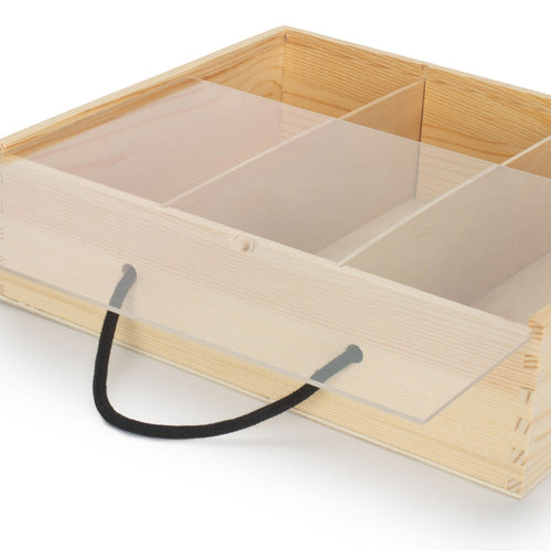 3 Bottle Pinewood Beer Carry Case with Acrylic Lid – Rustic Beer Gift Holder